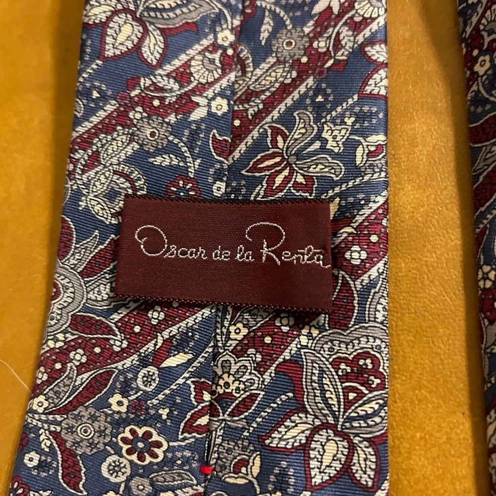 2 Vintage Oscar De La Renta Silk Neck Ties